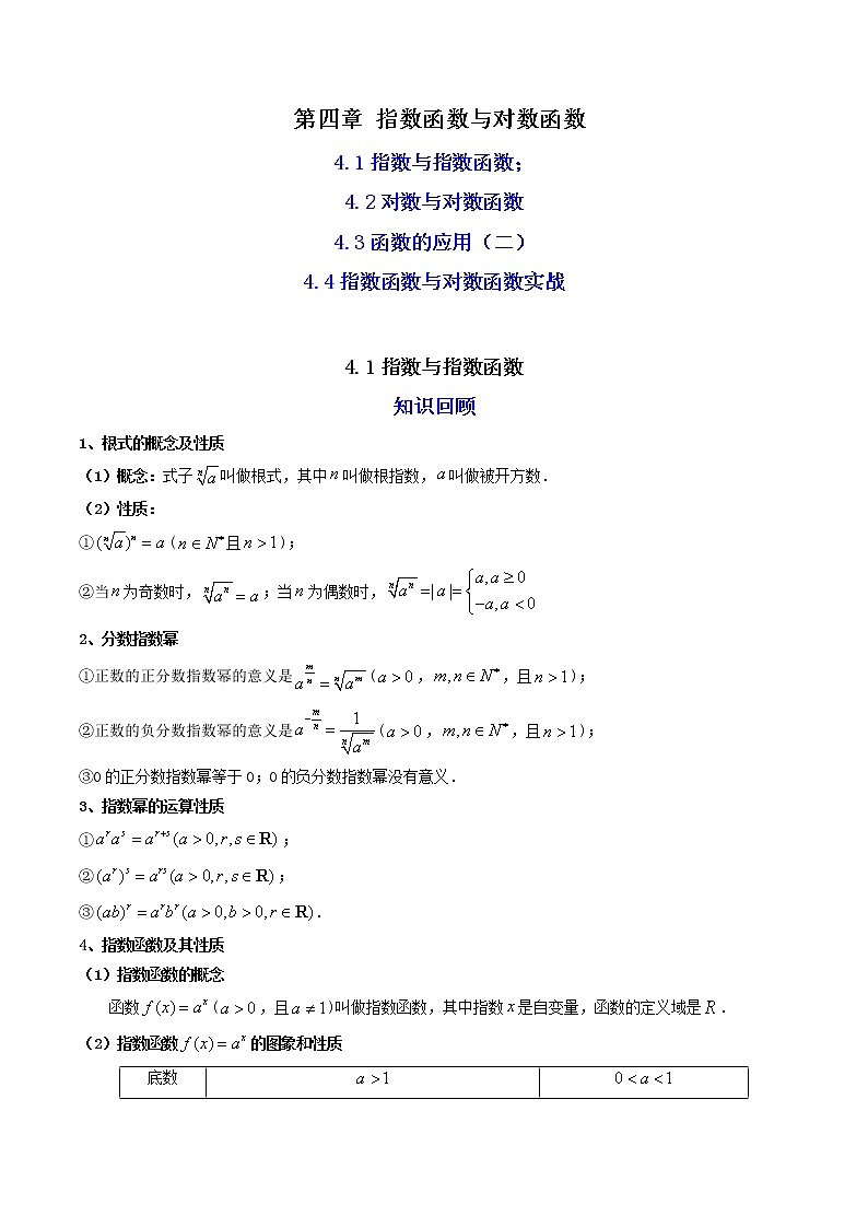 04第四章 指数函数与对数函数（解析版）第1页