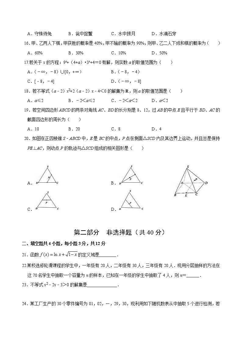 2022年12月北京市普通高中学业水平合格性考试数学仿真模拟试卷C（含考试版+全解全析+参考答案）03