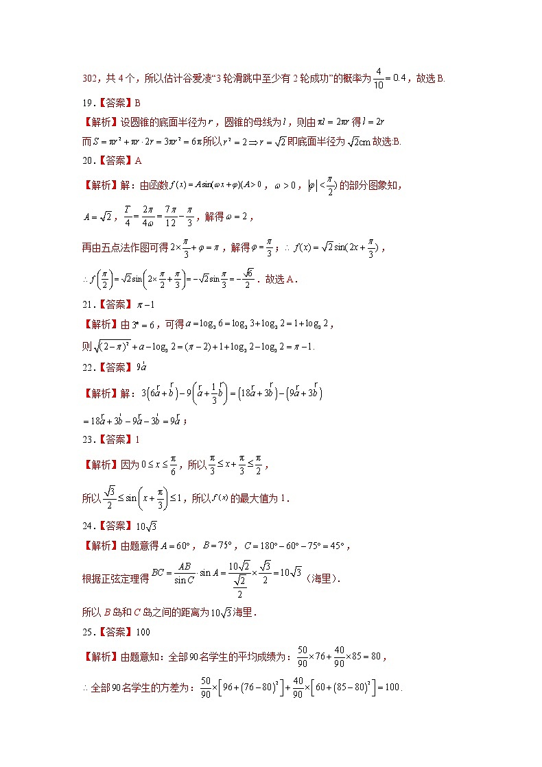 2022年12月山东省普通高中学业水平合格性考试数学仿真模拟试卷0303