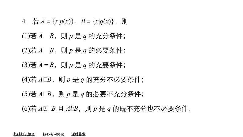 2023高考数学专题精讲  专题一  第2讲   命题及其关系、充分条件与必要条件第7页