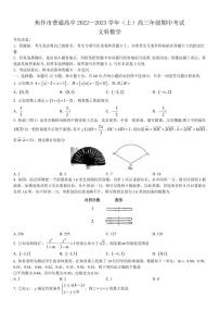 2023河南省天一大联考和焦作市普通高中高三上学期期中考试文数试卷