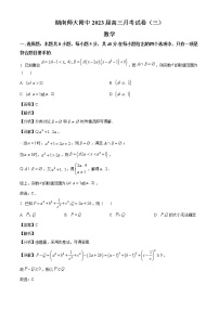 湖南师范大学附属中学2022-2023学年高三上学期月考(三)数学试题（解析版）