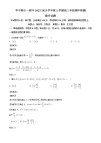湖北省武汉市华中师范大学第一附属中学2022-2023学年高三上学期期中数学试题（解析版）