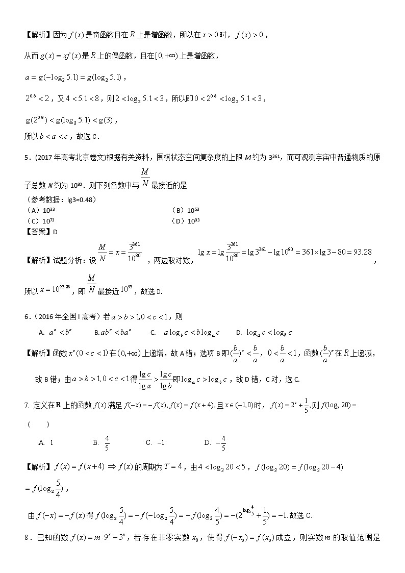 《高考数学二轮复习培优》第04讲 指数函数与对数函数第2页