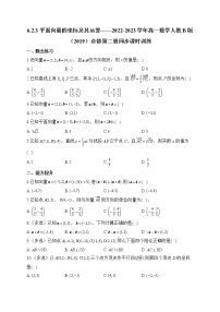 高中数学人教B版 (2019)必修 第二册6.2.3 平面向量的坐标及其运算同步练习题
