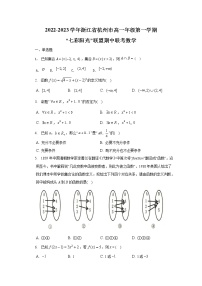 浙江省七彩阳光联盟2022-2023学年高一数学上学期11月期中考试试卷（Word版附解析）