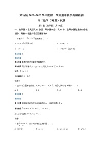 陕西省咸阳市武功县2022-2023学年高二理科数学上学期期中试题（Word版附解析）