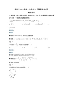 广西柳州市2022-2023学年高三数学（理）11月模拟统考试题（Word版附解析）