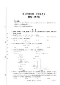 河南省新乡市2022-2023学年高三上学期第一次模拟考试文科数学试题及答案