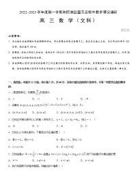 2023维吾尔自治区和田地区墨玉县高三上学期11月期中数学试题含答案