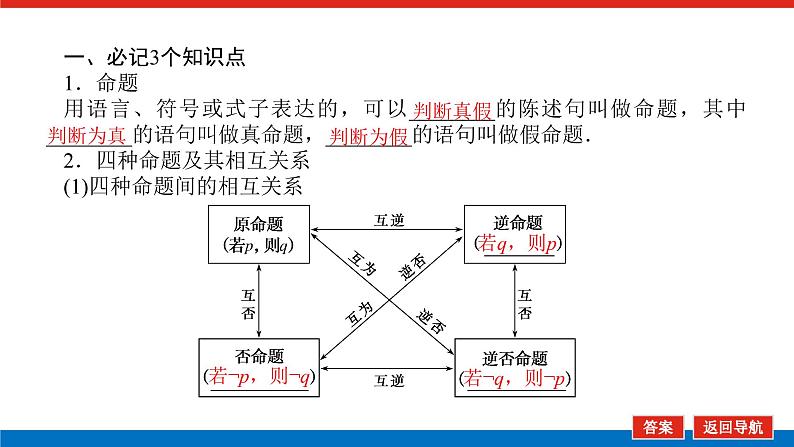 高考数学一轮复习配套课件 第一章  第二节 命题及其关系、充分条件与必要条件05