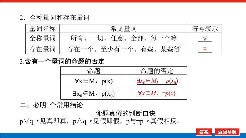 高考数学一轮复习配套课件 第一章  第三节 简单的逻辑联结词、全称量词与存在量词06