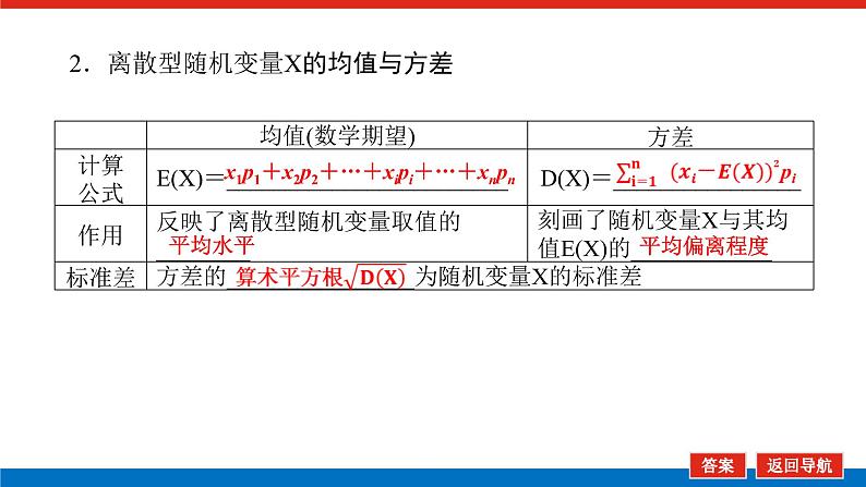 高考数学一轮复习配套课件 第十章 第六节 离散型随机变量及其分布列、均值与方差第8页
