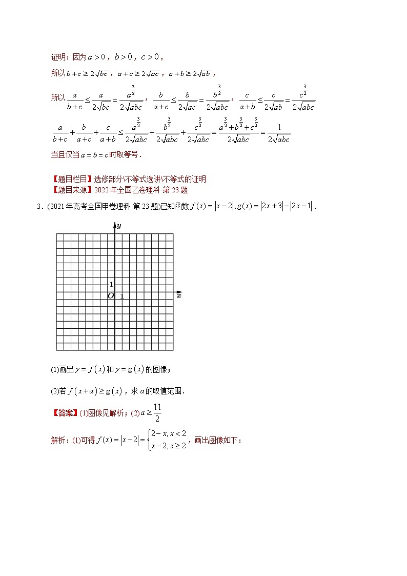 专题22  不等式选讲【2023高考必备】2013-2022十年全国高考数学真题分类汇编（全国通用版）（解析版）第2页