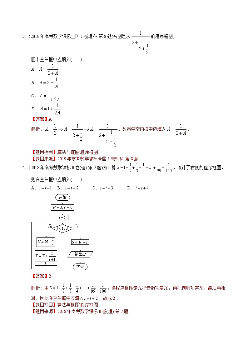 专题10 程序框图-【2023高考必备】2013-2022十年全国高考数学真题分类汇编（全国通用版）（原卷版+解析版）03
