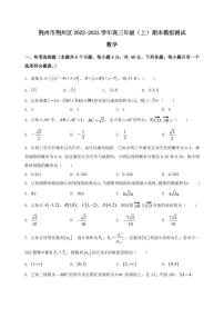 2022-2023学年湖北省荆州市荆州区高三年级（上）数学期末模拟测试（有答案）