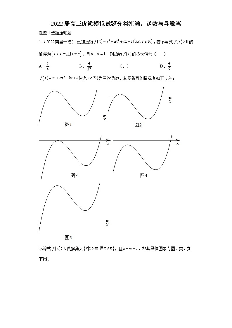 24.2022届高三模拟题汇编：函数与导数第1页