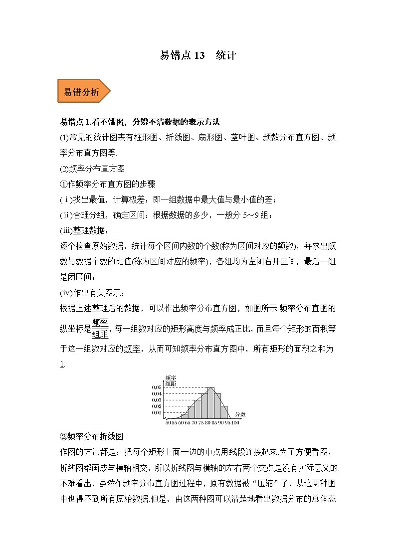 2023年高考数学二轮复习易错题精选13统计（Word版附解析）01