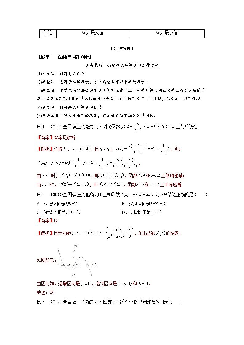 2.2函数的单调性和最值、值域（精讲）-【题型·技巧培优系列】最新高考数学大一轮复习精讲精练（新高考地区）02