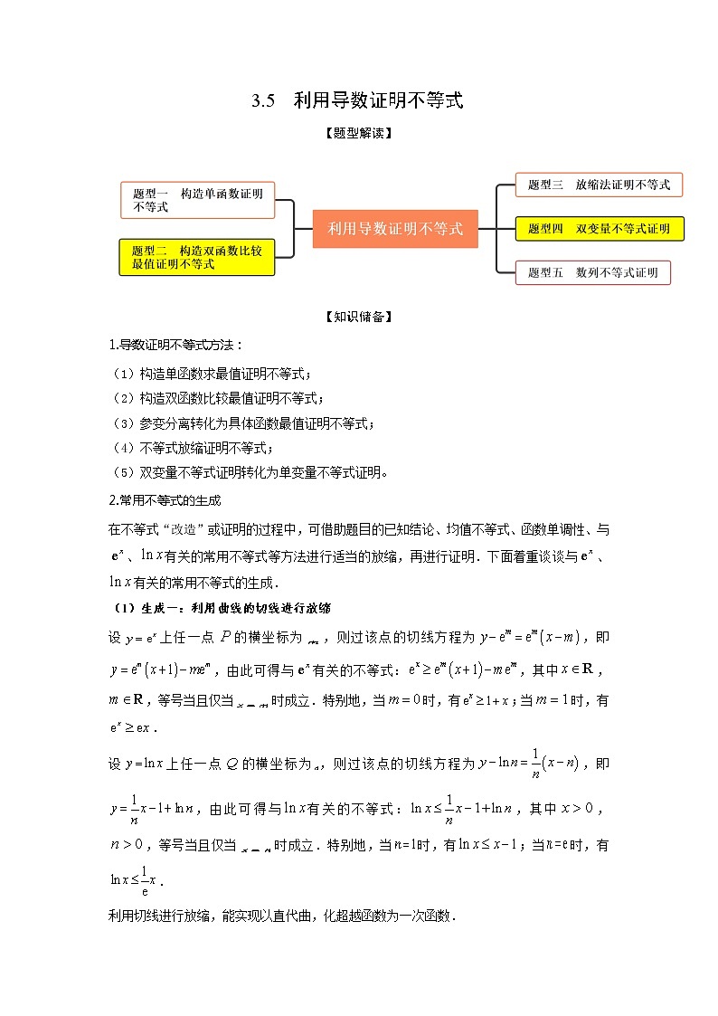 3.5利用导数证明不等式（精讲）-【题型·技巧培优系列】最新高考数学大一轮复习精讲精练（新高考地区）01