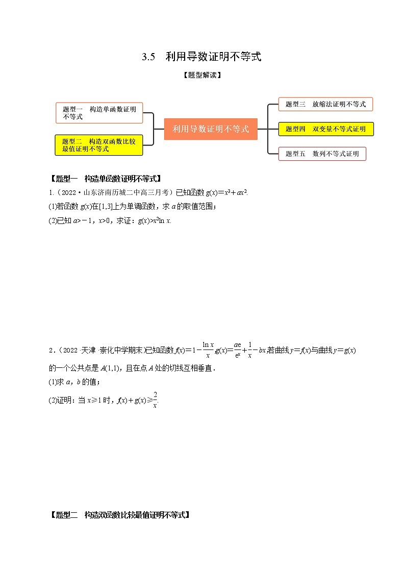 3.5利用导数证明不等式（精练）-【题型·技巧培优系列】最新高考数学大一轮复习精讲精练（新高考地区）01