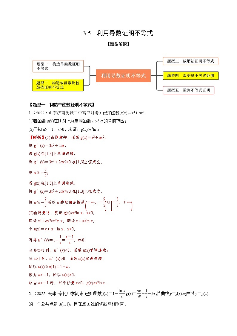 3.5利用导数证明不等式（精练）-【题型·技巧培优系列】最新高考数学大一轮复习精讲精练（新高考地区）01