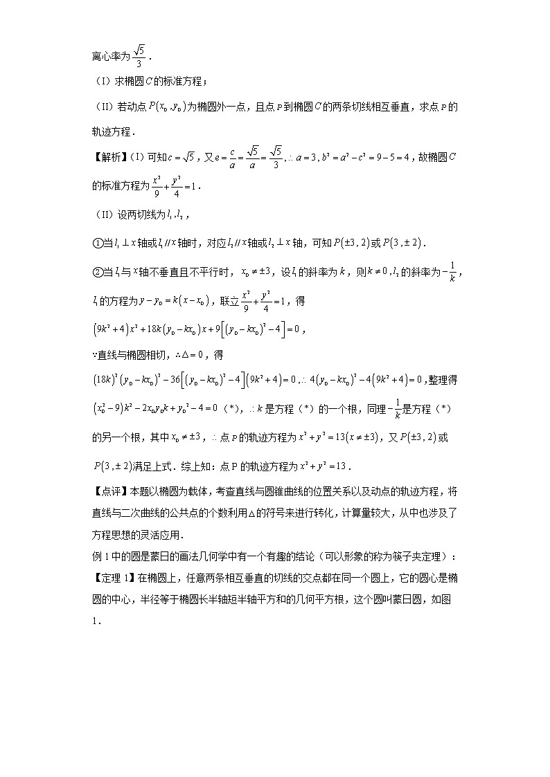 专题2  蒙日圆  微点1  蒙日圆的定义、证明及其几何性质第2页