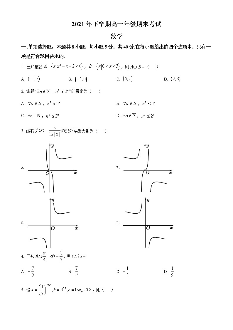 湖南省湘潭市重点高中联考(湘潭县一中，湘钢一中等)2021-2022学年高一上学期期末联考数学试题无答案第1页