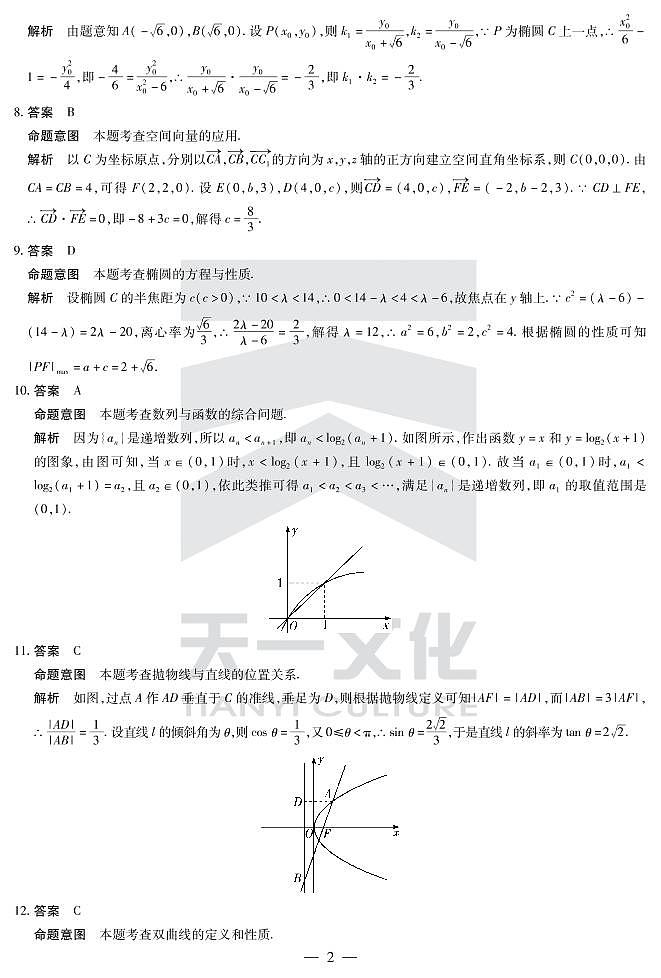 2023河南省天一大联考高二12月阶段性测试二数学试题PDF版含答案02