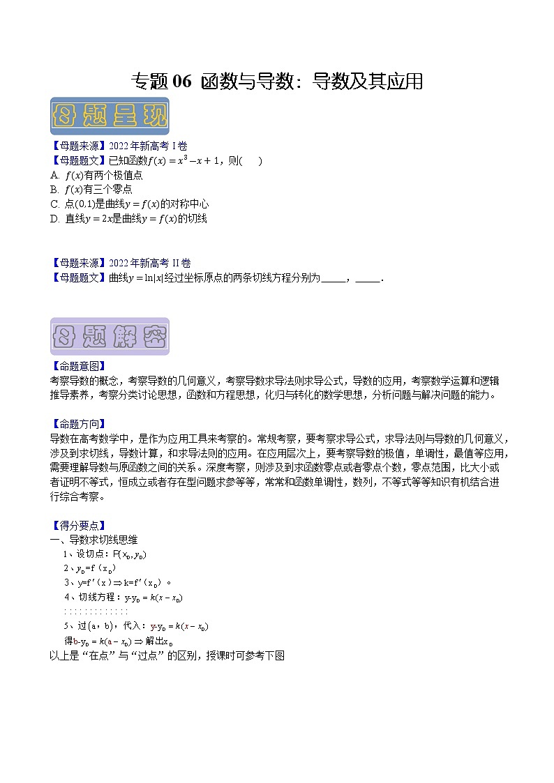 【高考真题解密】高考数学真题题源——专题06《函数与导数：导数及其应用》母题解密（新高考卷）01