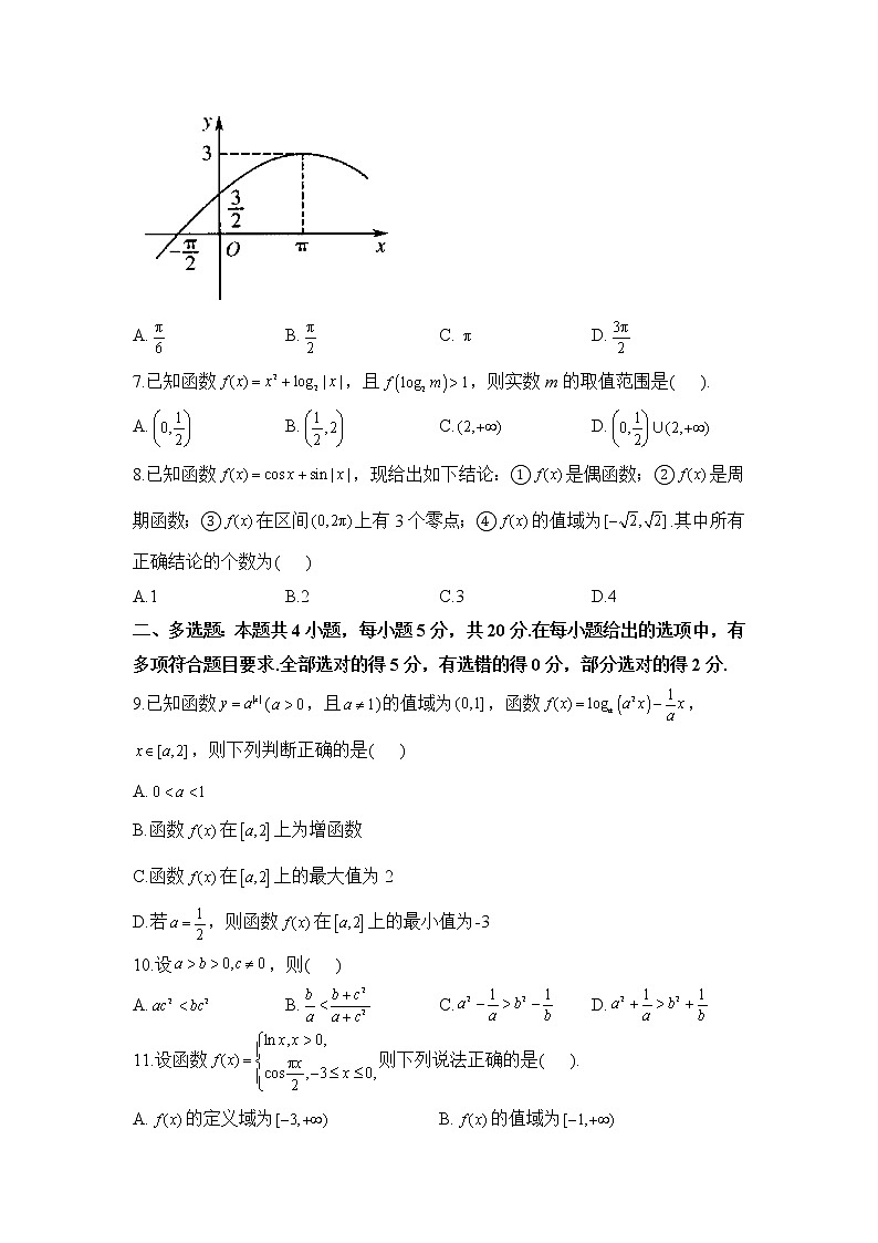 人教A版(2019)高一数学上学期期末测试卷（B卷）第2页