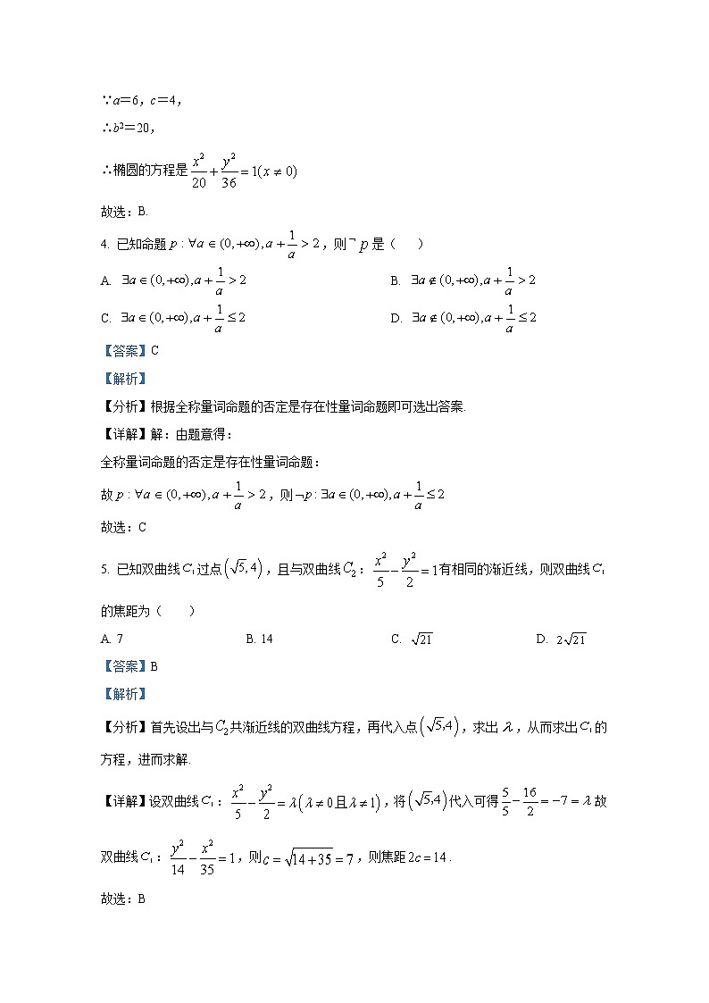 四川省成都市树德中学2022-2023学年高二数学（文）上学期期中试题（Word版附解析）第3页