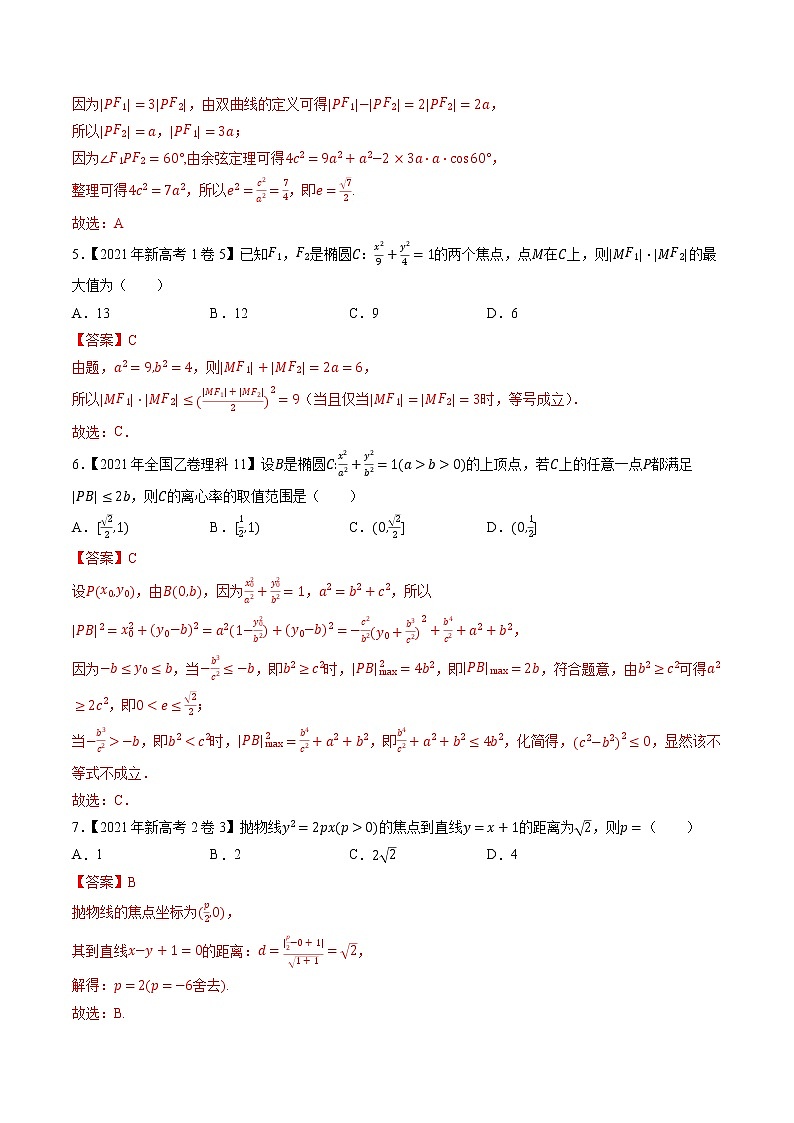 专题13平面解析几何选择填空题（解析版）第3页