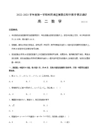 2022-2023学年新疆维吾尔自治区和田地区策勒县高二上学期11月期中考试数学试题含答案