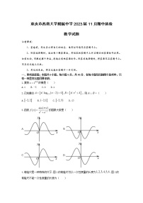 重庆市西南大学附属中学2023届11月高三期中质检数学试题含答案