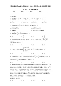 河南省商丘市部分学校2022-2023学年高中毕业班阶段性测试（三）文科数学试题及答案