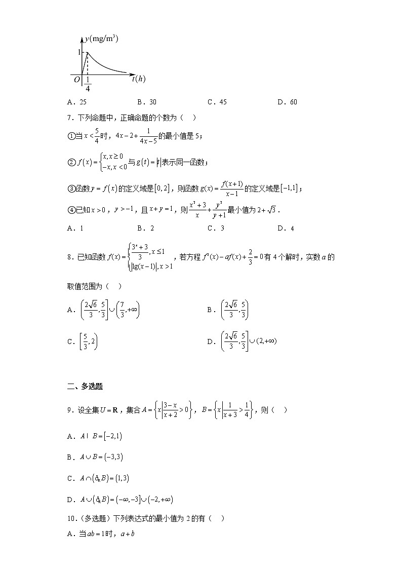 安徽省合肥市第一六八中学2022-2023学年高一上学期期中数学试题及答案第2页