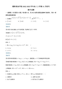 2023浙江省稽阳联谊学校高三上学期11月联考试题数学含解析