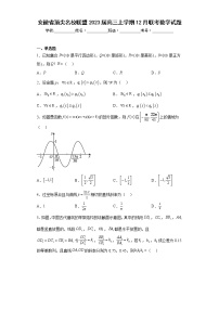 安徽省顶尖名校联盟2023届高三上学期12月联考数学试题及答案