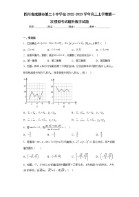 四川省成都市第二十中学校2022-2023学年高三上学期第一次模拟考试理科数学试题及答案