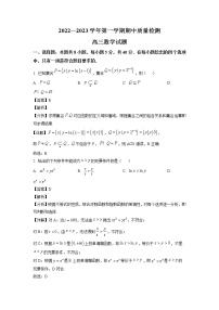 山东省济宁市微山县第二中学2022-2023学年高三上学期期中数学试题（解析版）