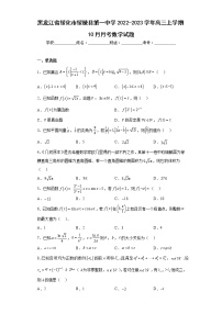 黑龙江省绥化市绥棱县第一中学2022-2023学年高三上学期10月月考数学试题及答案