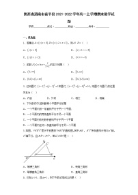 陕西省渭南市富平县2021-2022学年高一上学期期末数学试题及答案