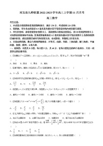 河北省九师联盟2022-2023学年高三上学期11月月考数学试题含解析