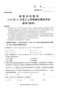 2022-2023学年河南省湘豫名校联考高三上学期12月期末摸底考试 数学（理） PDF版