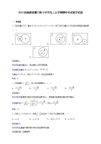 2023届福建省厦门双十中学高三上学期期中考试数学试题含解析