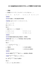 2023届福建省诏安县桥东中学高三上学期期中考试数学试题含解析