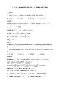 2023届上海市南洋模范中学高三上学期期中数学试题含解析