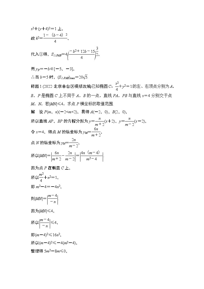 【最新】2023版高中高考数学二轮专题复习微专题23　最值、范围问题02