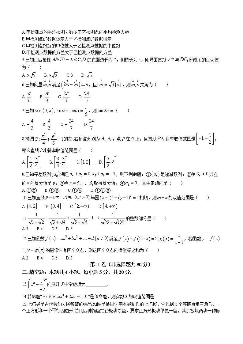 陕西省宝鸡市2022-2023学年高三上学期高考模拟检测（一）理科数学试题02